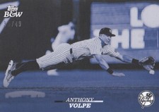 Anthony Volpe NEW YORK YANKEES TOPPS 2024 BLACK & WHITE BLUE 35/49 73