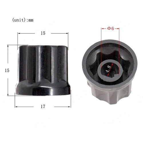 Perilla potenciómetro de control de volumen con orificio de eje de 6 mm tipo D de 10 piezas para bajo de guitarra - Imagen 24 de 24
