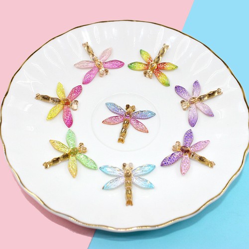 10 Assorted Resin Dragonfly Flatback Embellishment Winged Insect Decor 32*27mm - Picture 5 of 8