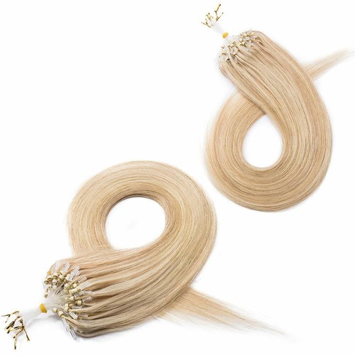 Micro Ring Loop Tip Remy Human Hair Extensions Silky Straight Micro Bead Link US - Picture 74 of 84