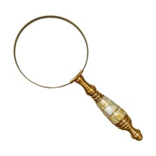 10X Brass Pearl Handle Magnifying Glass-Antique Gift for Seniors Collectors