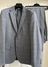 Noak skinny suit in grey Glen check worsted wool blend - 40 Chest 36 W 32 L