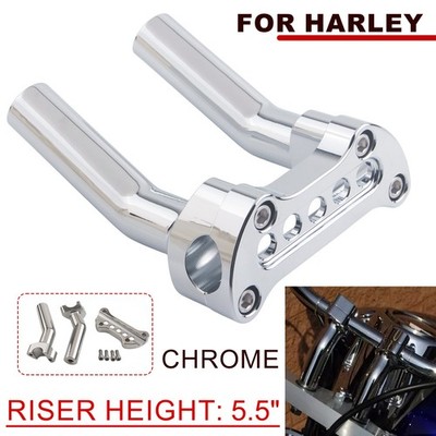  ️5.5'' Pullback Handlebar Riser Top Clamp For Harley 1'' Bar Super Wide Glide ️
