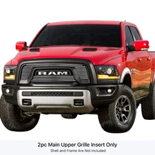 For Ram 1500 2015-2018 APG 2-Pc Polished 8x6 mm Horizontal Billet Main Grille