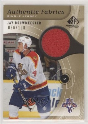 2005 SP Game Used Edition Authentic Fabrics Gold /100 Jay Bouwmeester #AF-JB uk2