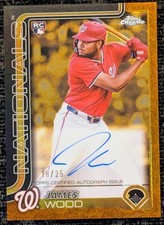 2025 Topps Chrome Gilded Collection James Wood Autograph Orange/Gold /25 RC Nats