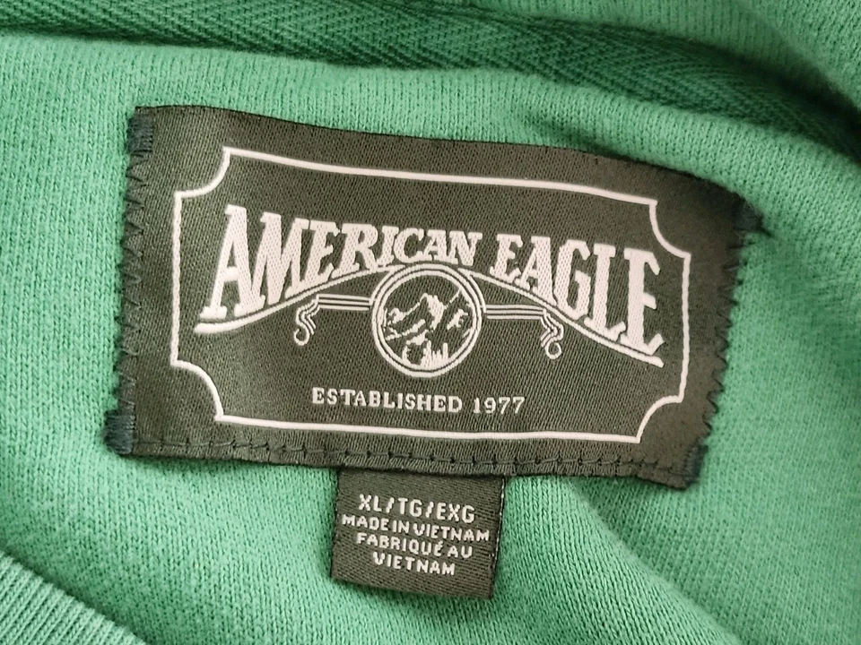 Sudadera con Capucha Vintage Y2K American Eagle XL Hombres X Grande Verde AEO Foto 2 de 4