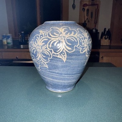 Turn and Burn Pottery Vase Seagrove NC Signed