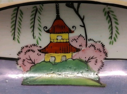 Small Oval Dish Luster Ware Hand Painted Japan Vintage - Bild 2 von 5