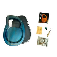 Lyre Harp, 16 Metal Strings  Made of Mahogany, With Backpack, Replacement Stri...