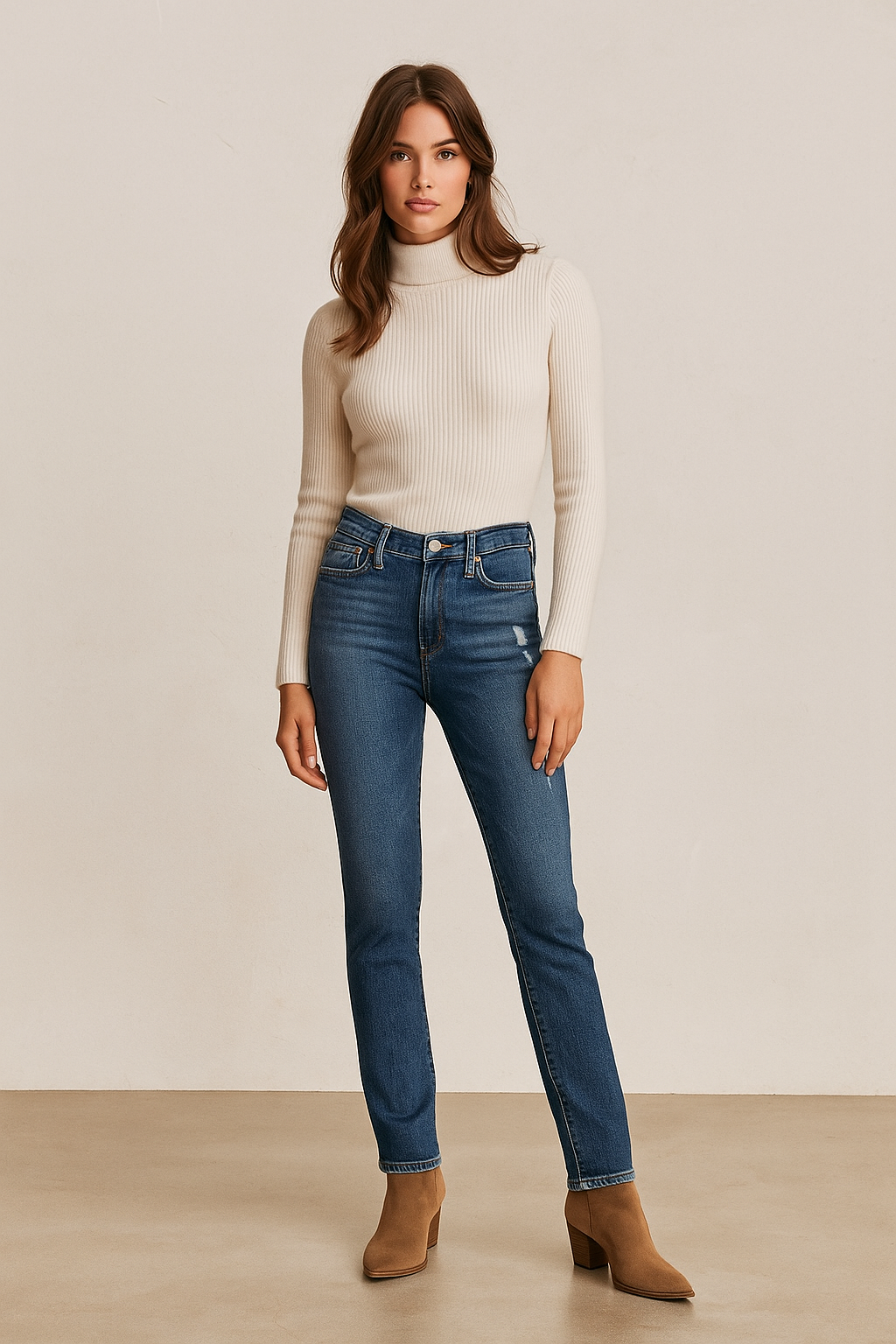 FRAME Le High Straight Jeans Women’s 26 High Rise Medium Wash Distressed Denim