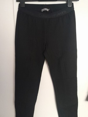 Calvin Klein Jeans CK XS Damen Stretch Hosen Elastische Bund Schwarz
