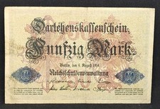 1914 Germany 50 Marks NNr1317644