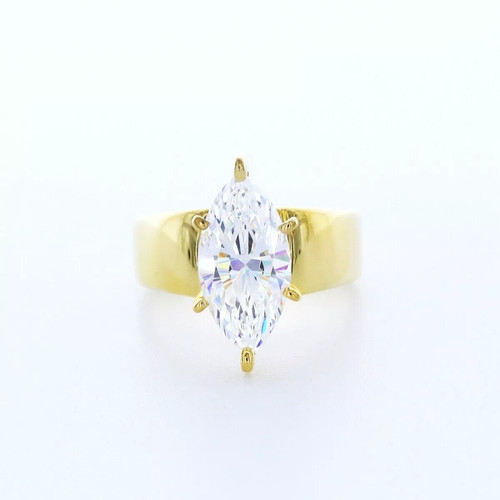 Massiver 18K Gold Solitär Verlobungsring 3 Karat Marquise Lab-Grown Diamant F SI1 - Bild 1 von 5