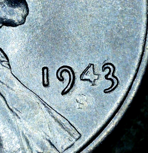 1943 S American Cent AU Steel Repunched "4" Weak "S" San Francisco Lincoln Wheat