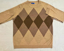 Apt. 9 Men's Argyle Knit Crew Neck Pullover Sweater, Tan/Brown, XL