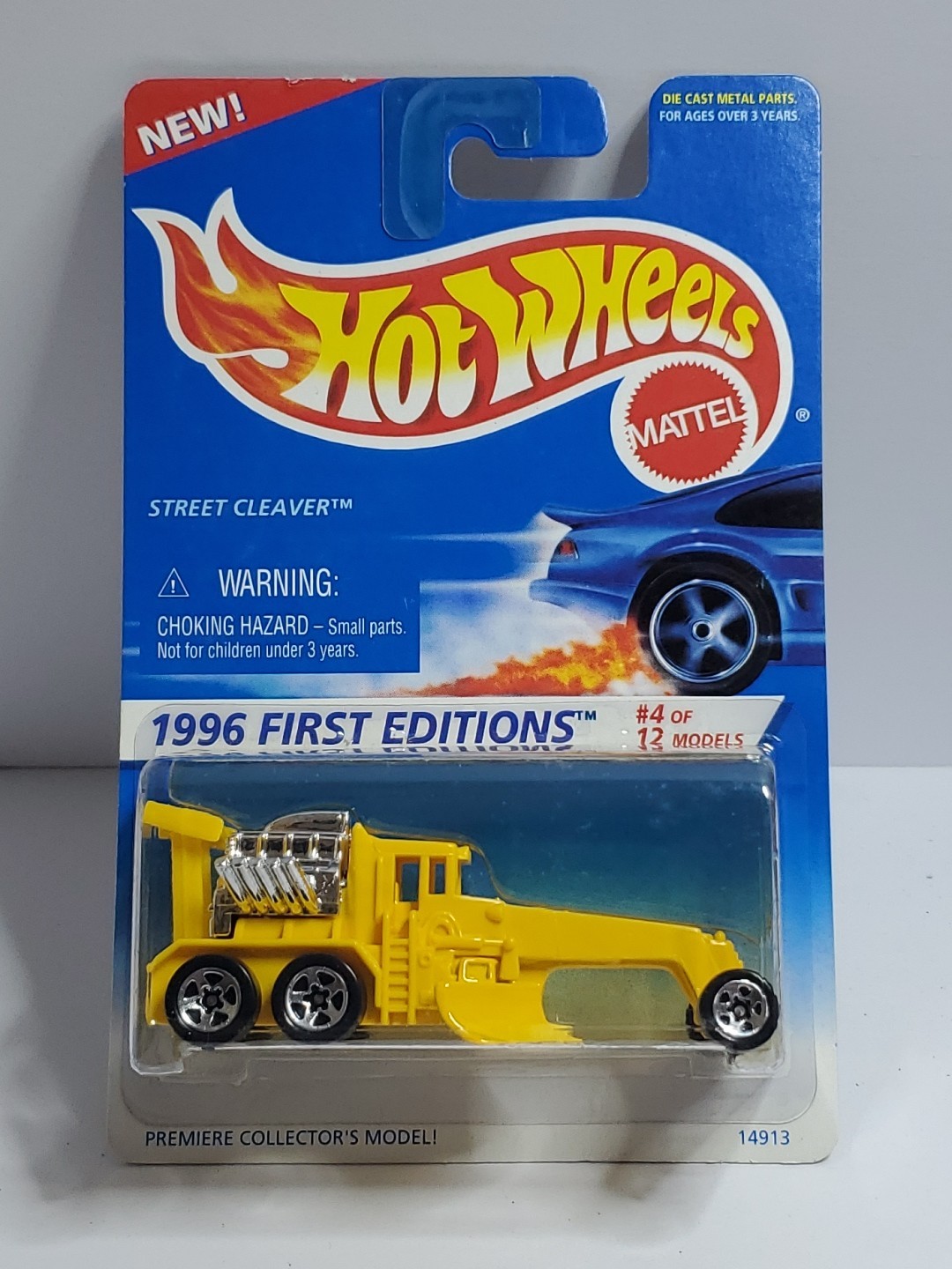Hot Wheels 1996 First Edition Street Cleaver 4/12 #373 Yellow Made in Malaysia