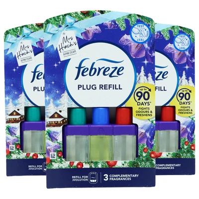 3 x Ambientador Febreze 3Volution Plug Refill Mrs Hinch Alpine Escape Ambi Pur