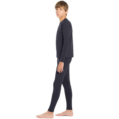 Boys Thermal Underwear Set Fleece Lined Long Johns Kids Top & Bottom Knit Bas... - Picture 3 of 7