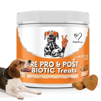 NutriPaw Pre Pro & Postbiotic Digestive Treats For Dogs - Gut Health Sensitive