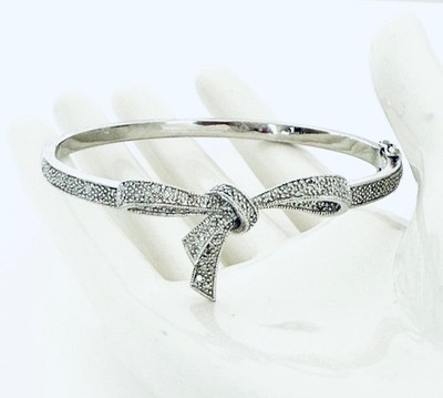 Ross - Simons Vintage Diamant Schleife Armreif Armband - schöne zarte Braut