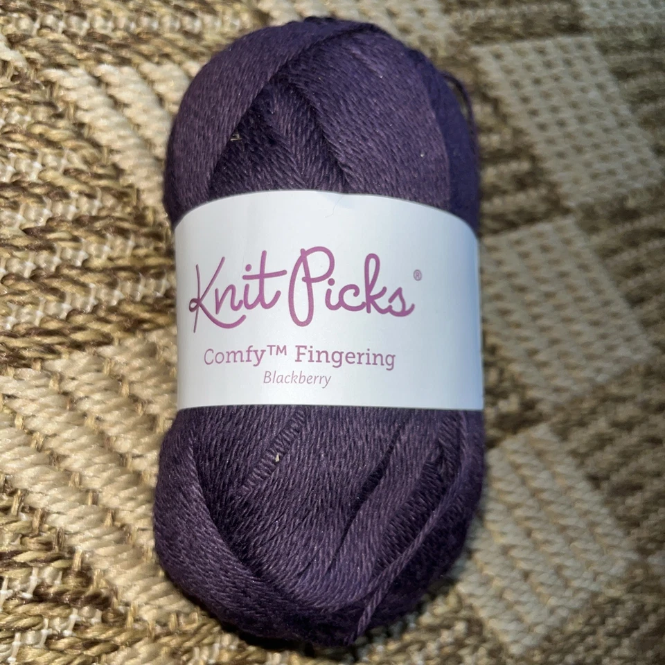 Knit Picks Fingering Weight Cotton Blend Yarn Blackberry Purple Lot of 8 Skeins - Image 2 of 4