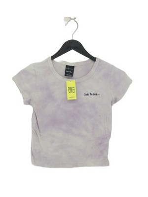 Iets Frans Damen T-Shirt XS Lila 100% Baumwolle Kurzarm Rundhals Basic