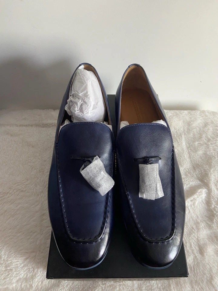Neu Melvin & Hamilton Herren Slipper Loafers Gr. 44 Blau Leder Quasten NP219,90€ - Bild 2 von 4