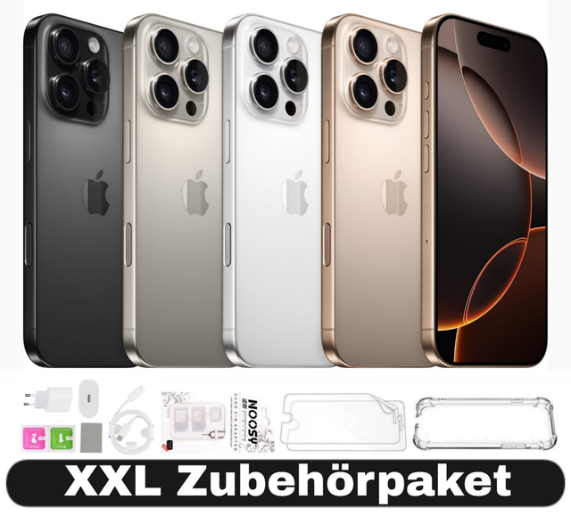 Apple iPhone 16 Pro Max - 256 512 GB - Titan Schwarz Weiß Gold - Bis 100% Batt.
