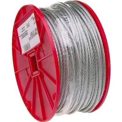 Campbell 7000227 Aircraft Cable, 1/16 in Dia, 500 ft L, 96 lb Working Load, Galv