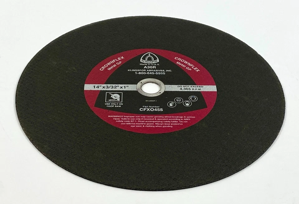 Klingspor Crownflex CFXO455 Cutting Wheel 14" x 3/32" x 1" Pack of 10 - Image 4 of 4