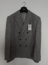 M S Grey Italian Wool Double Breasted Jacket RRP  140