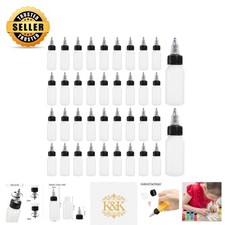 40 Pack 1oz Boston Round Dispensing Bottles - Airtight and Leak-Proof Design