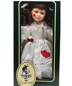 Geppeddo Valentines Day Themed Porcelain Doll Vintage Collectible