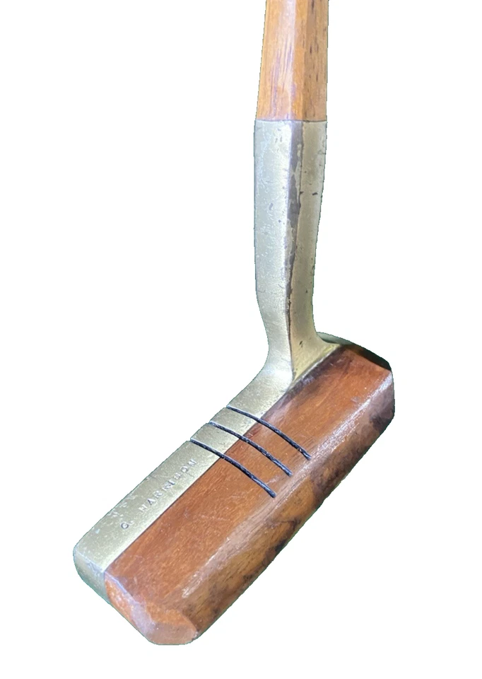 Otey Crisman 3HWL C. Harrison Engraved Walnut Blade Putter LH 35” Hickory Shaft - Image 2 of 4