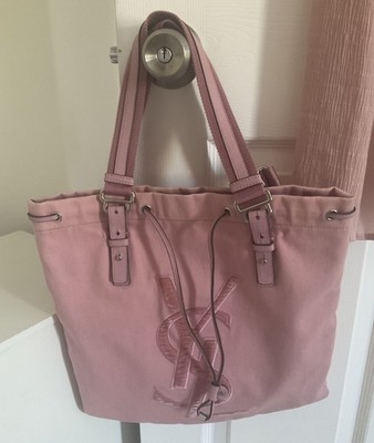 Yves Saint Laurent 2005 Rive Gauche ''YSL'' Pink Logo Tote Purse