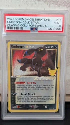 Pokémon Celebrations Umbreon-Gold Star #17 PSA 9 Mint Classic Collection Pop 5