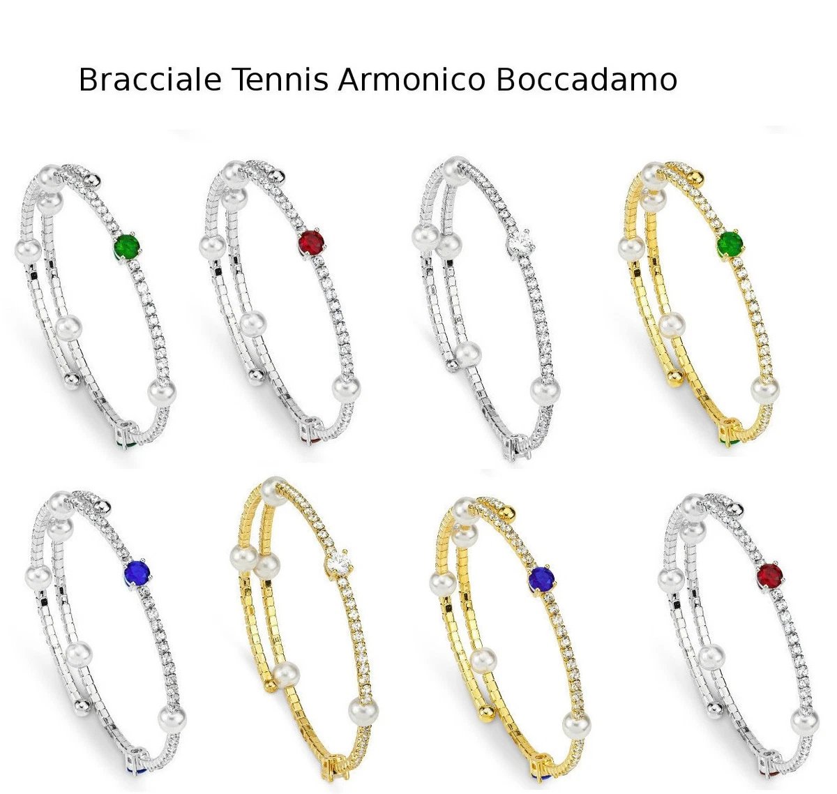 Boccadamo Bracciale Tennis Donna In Acciaio Con Zirconi Bianchi – Lunghezza Regolabile 16,5-21 Cm, Regalo In Box