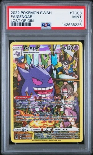 2022 POKEMON SWORD & SHIELD LOST ORIGIN #TG06 FULL ART/GENGAR PSA 9