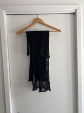 Robert Geller Scarf - Black Mesh Cotton Extra Long