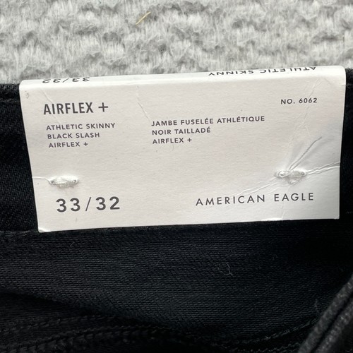 Jeans American Eagle para hombre talla 33X32 AirFlex+ atléticos ajustados negros denim - Imagen 6 de 15