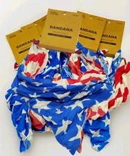 Field & Stream American Flag Bandana On Size 22x22” New Lot Of 5