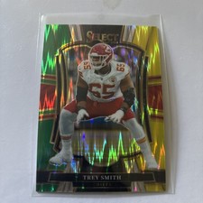 2025 Panini Select Green/Yellow Premier Level Prizm Trey Smith #109 — KC Chiefs