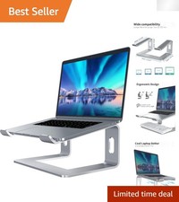 Aluminum Ergonomic Laptop Stand - Portable Riser for 10 to 15.6 Inches Laptops