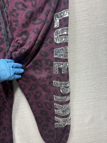 Victoria&rsquo;s Secret Pink Maroon And Black Leopard Print Hoodie And Matching Jogger