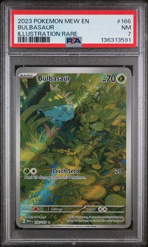 2023 POKEMON MEW EN-151 ILLUSTRATION RARE #166 BULBASAUR PSA 7