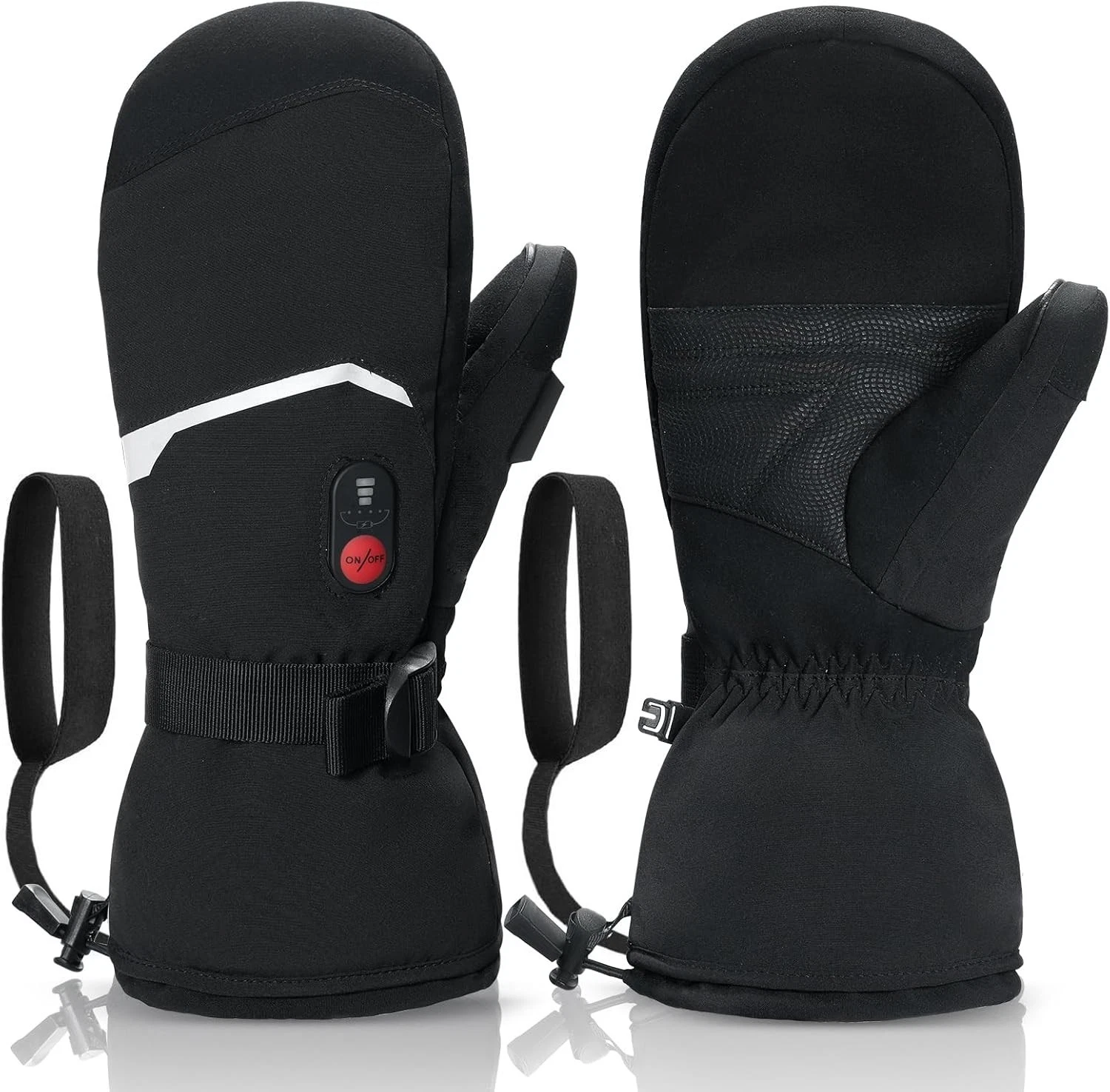 Day wolf Black Heated Mittens Gloves Rechargeable Snow Sports