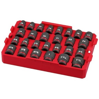 Milwaukee Tool 49-66-6819 27 Pc. Shockwave Impact Duty 1/2'' Drive Sae & Metric