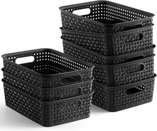 8 Pack Plastic Storage Baskets, Small Pantry Organization and Storage Bins,