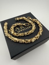 9ct Gold Lego Bracelet 7.95" 8mm 20.5g approx TWO AVAILABLE